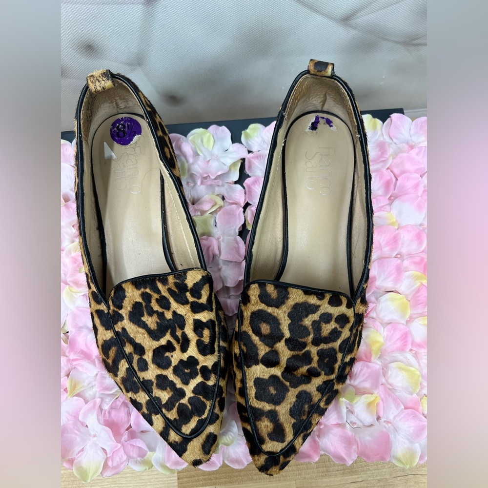 Franco Sarto Leopard Print Pointed Toe flats Loafers - Picture 10 of 12